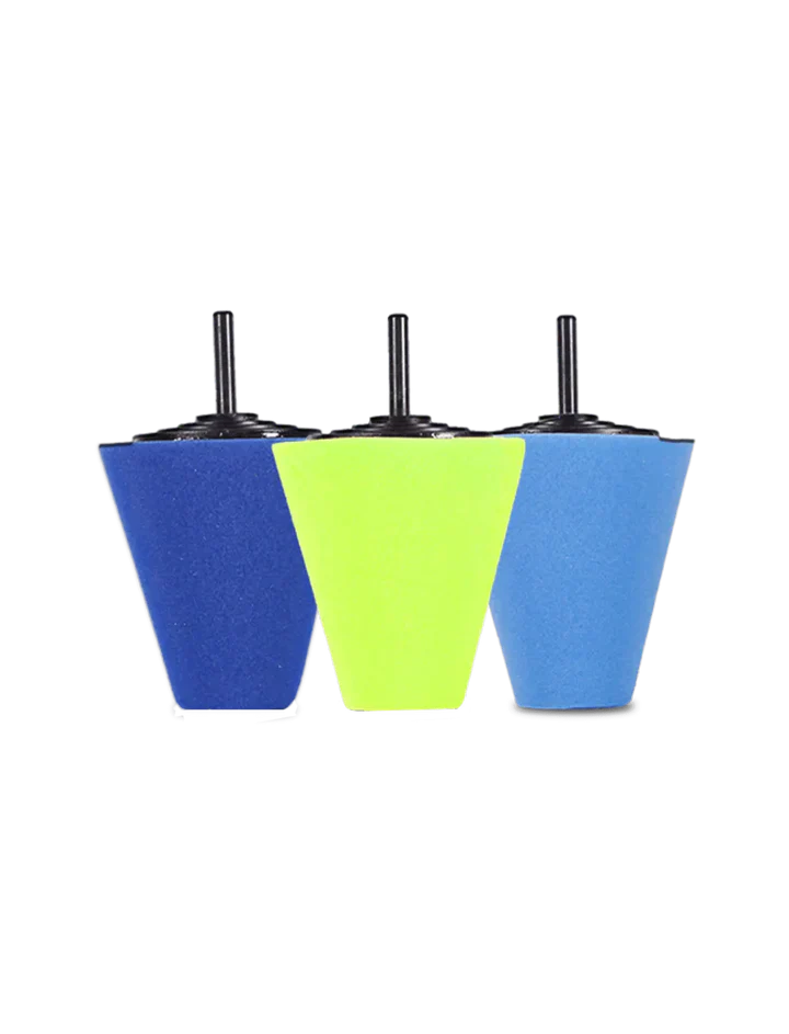 KIT COM 3 PEÇAS - BOINA DE POLIMENTO EM CONE